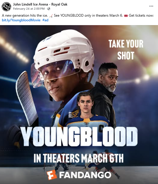 John Lindell Ice Arena - Facebook Post